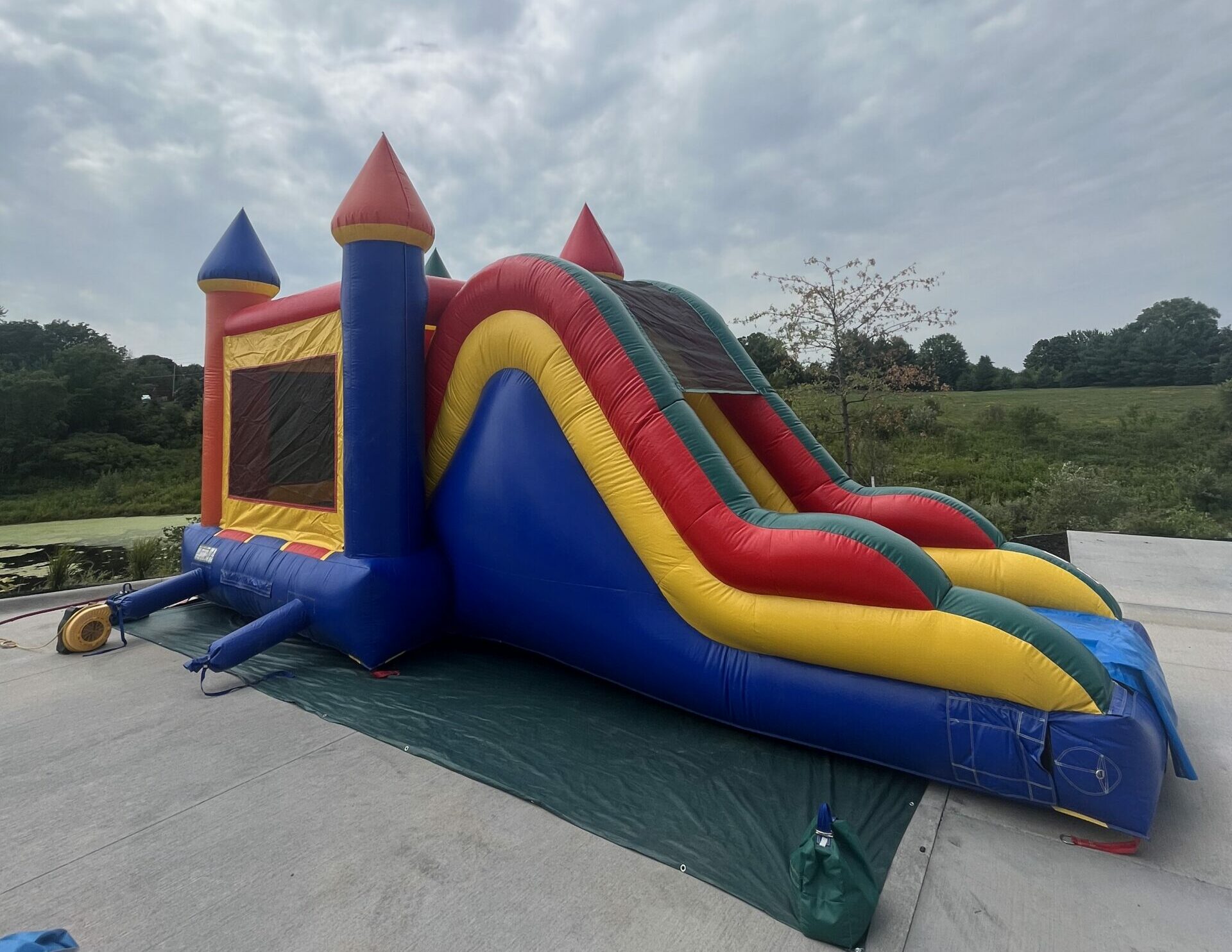 Blue Slick Combo Inflatable Bounce House